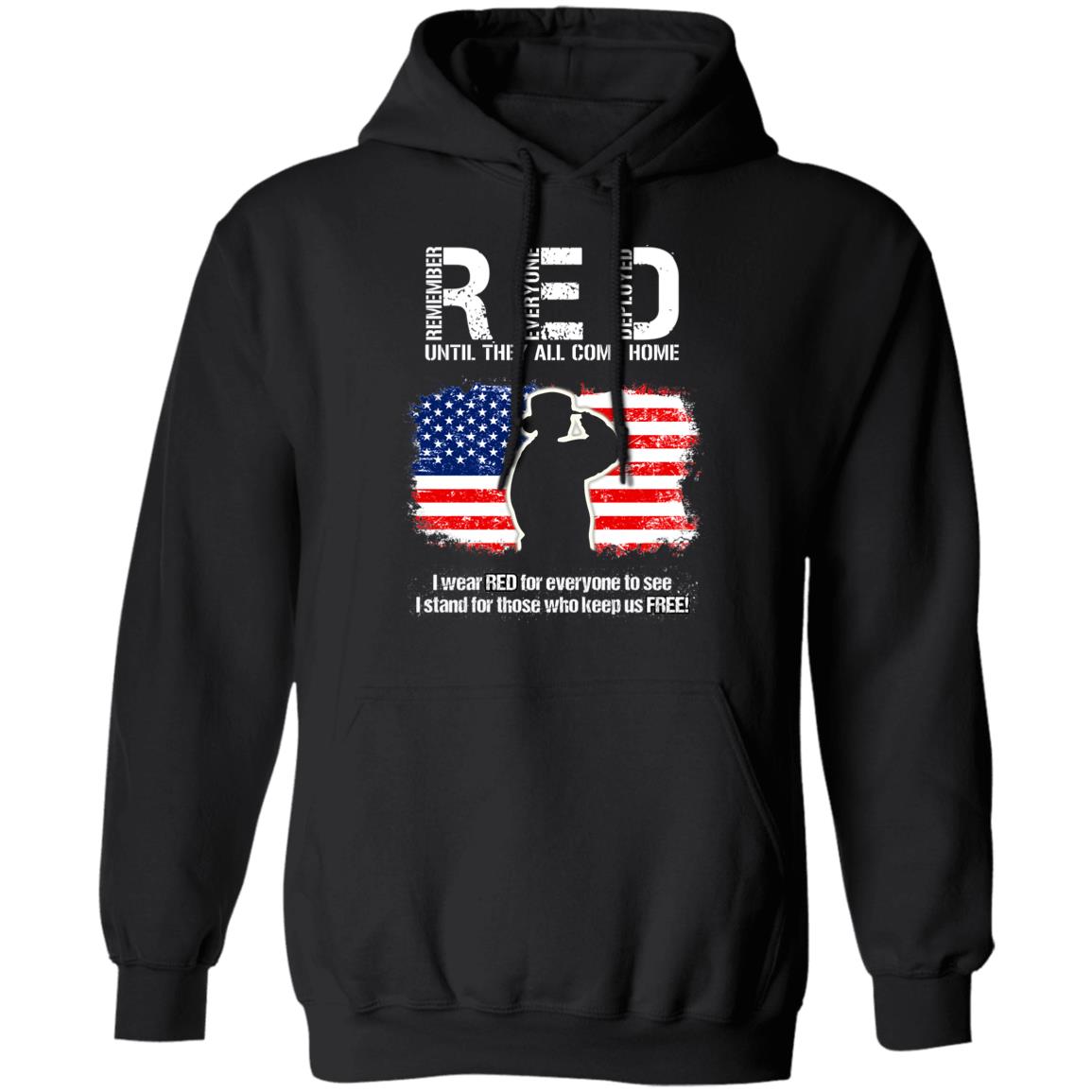 Patriotic Female Veteran Shirt Red Remember Everyone Deployed - T-shirt Veteran Teezalo