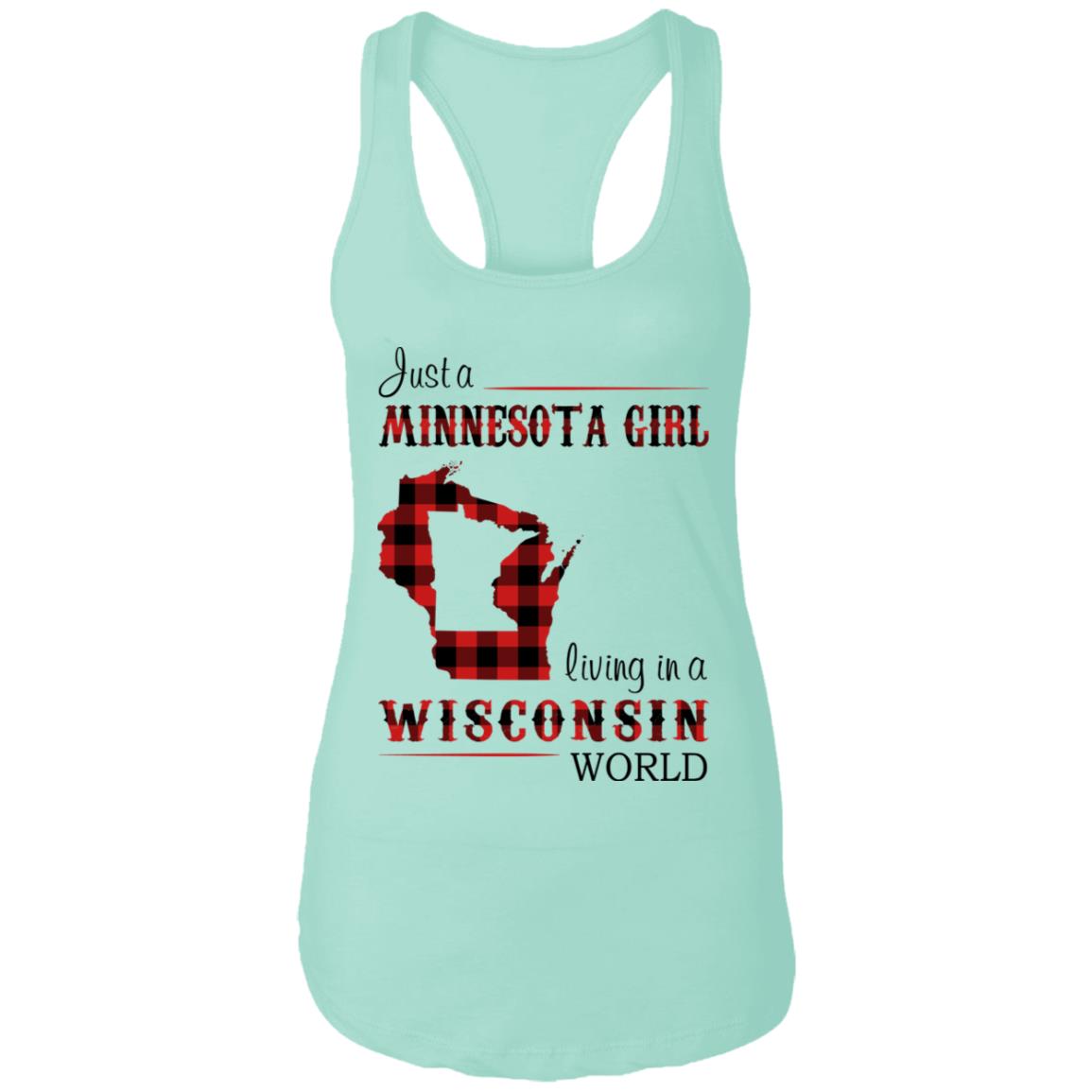 Just A Minnesota Girl Living In A Wisconsin World T Shirt - T-shirt Teezalo