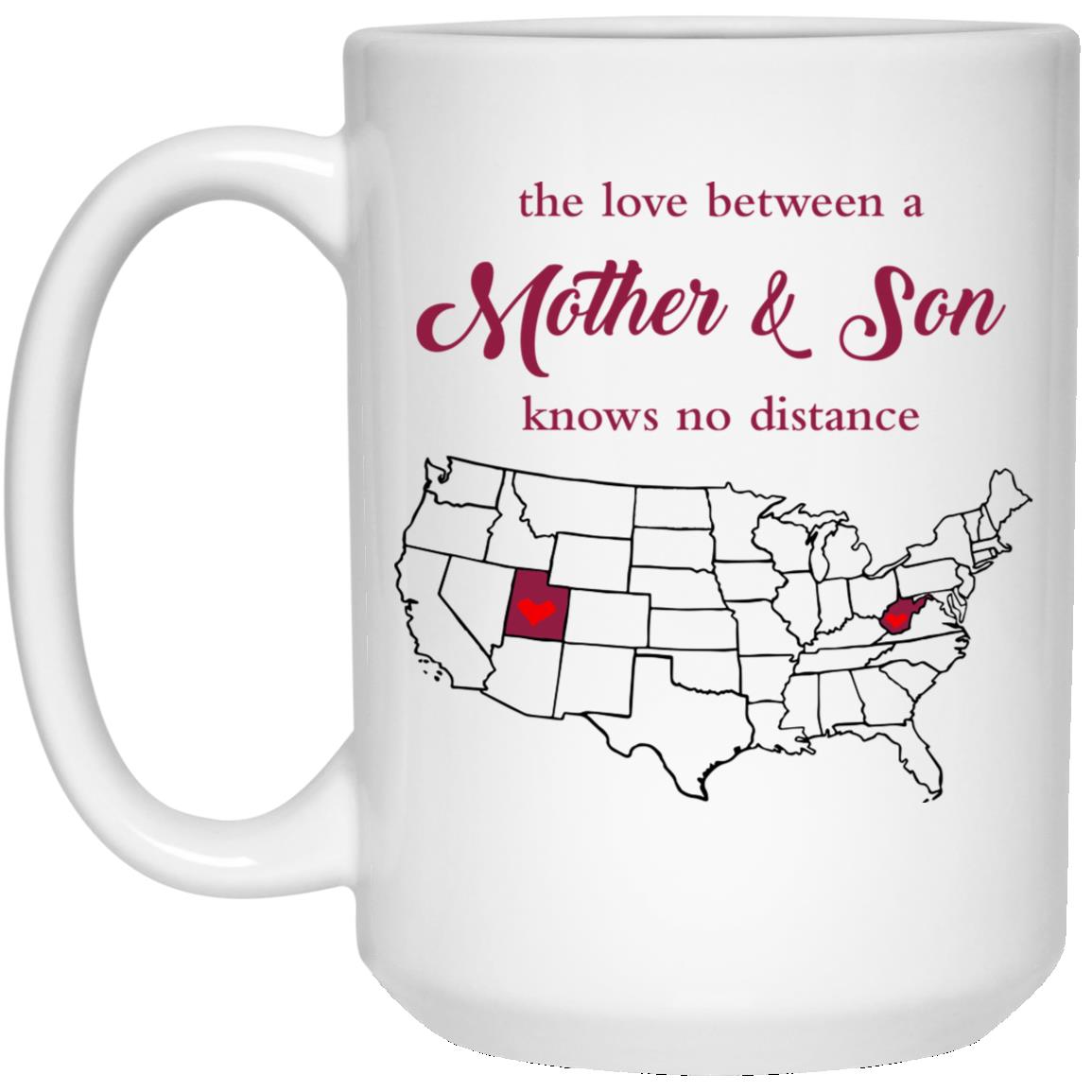 West Virginia Utah The Love Between Mother And Son Mug - Mug Teezalo