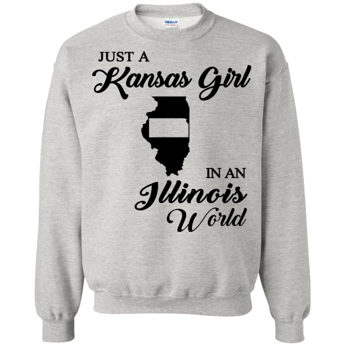 Just A Kansas Girl In An Illinois World T-Shirt - T-shirt Teezalo