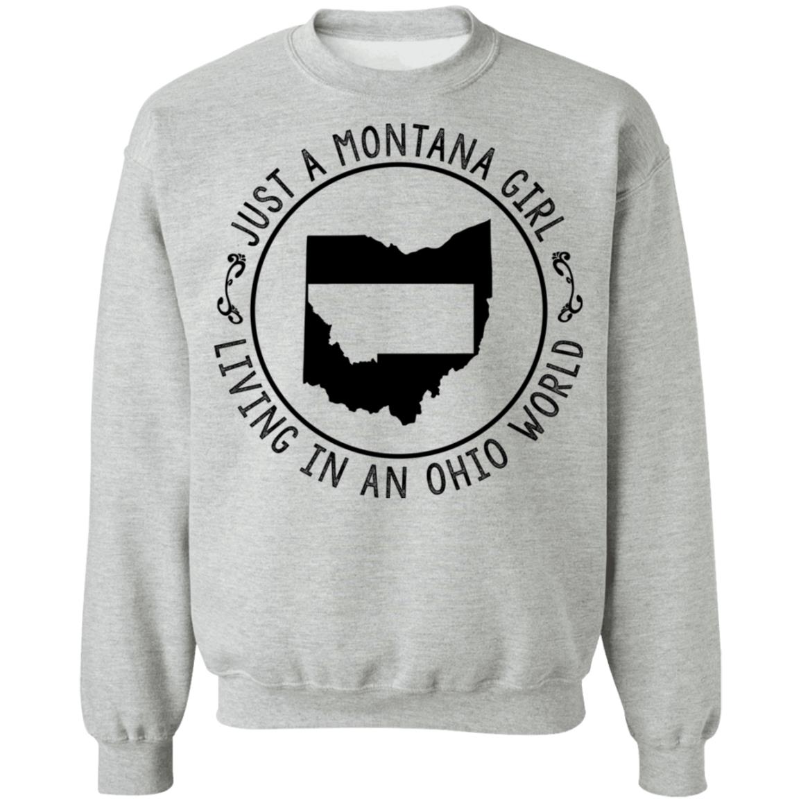 Montana Girl Living In Ohio World Hoodie - Hoodie Teezalo