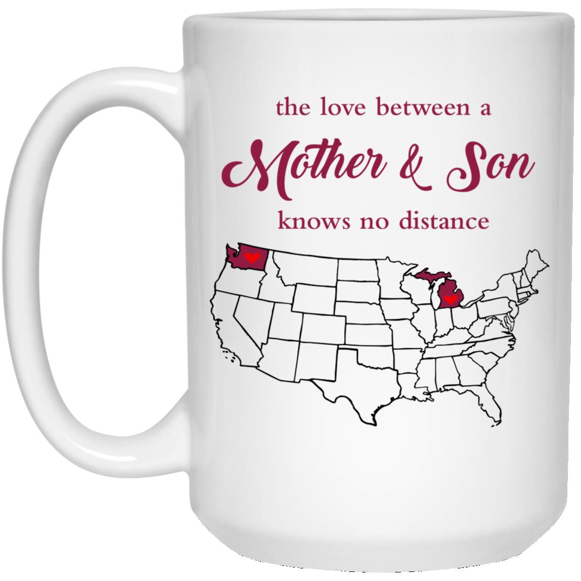 Michigan Washington The Love Between Mother And Son Mug - Mug Teezalo
