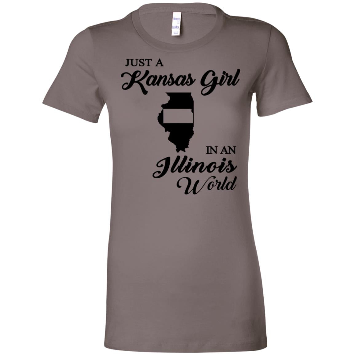 Just A Kansas Girl In An Illinois World T-Shirt - T-shirt Teezalo
