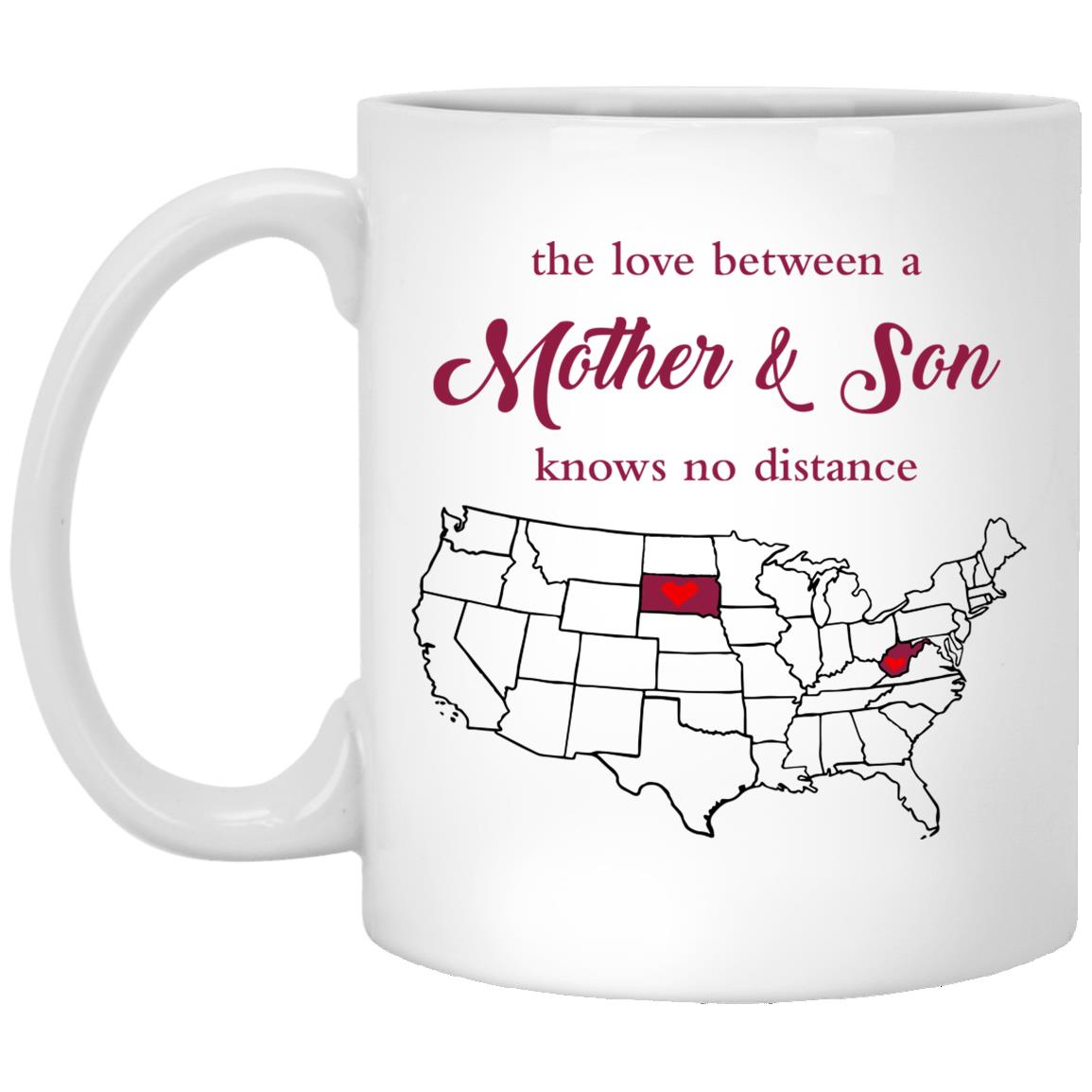 West Virginia South Dakota The Love Between Mother And Son Mug - Mug Teezalo