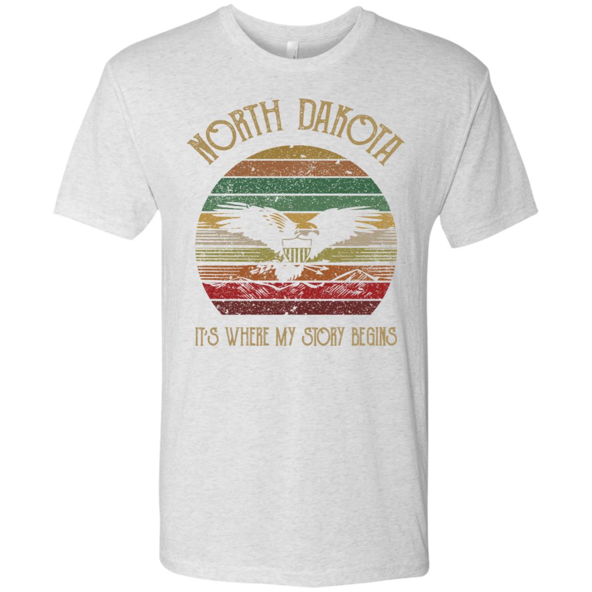North Dakota Where My Story Begins T-Shirt - T-shirt Teezalo
