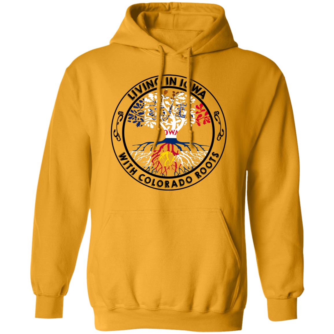 Living In Iowa With Colorado Roots Hoodie - Hoodie Teezalo