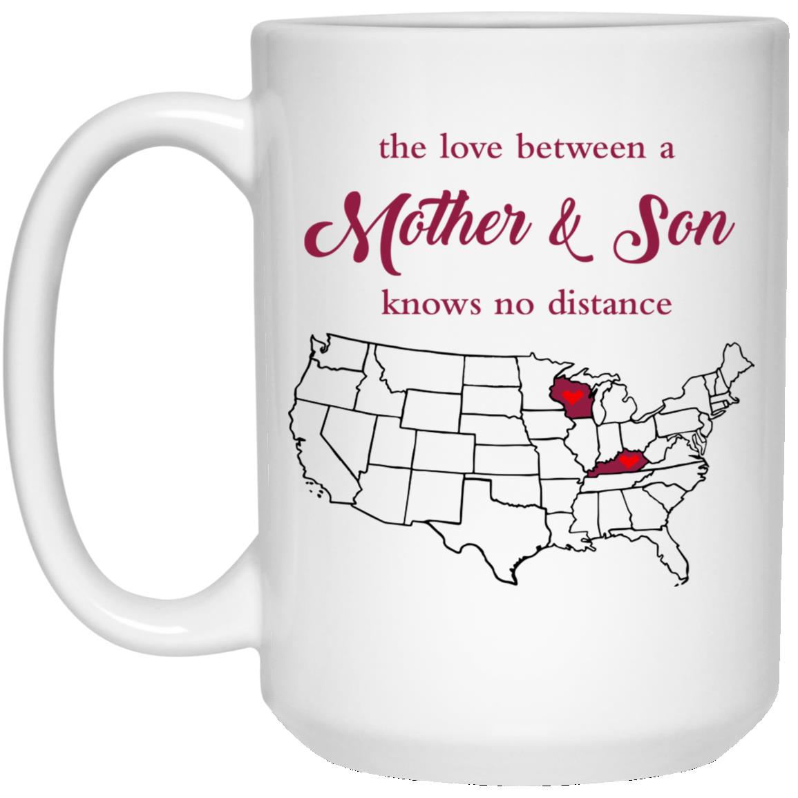 Wisconsin Kentucky The Love Between Mother And Son Mug - Mug Teezalo