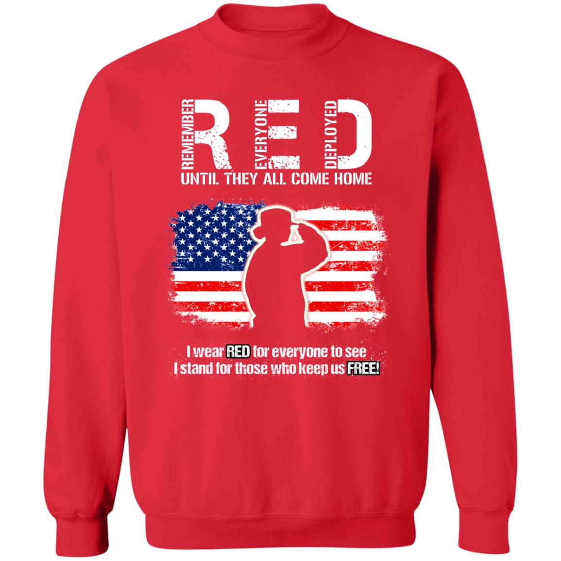 Patriotic Female Veteran Shirt Red Remember Everyone Deployed - T-shirt Veteran Teezalo