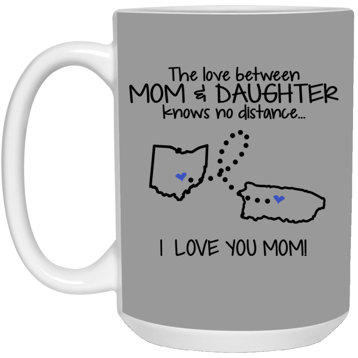 Puerto Rico Ohio The Love Between Mom And Daughter Knows No Distance Mug - Mug Teezalo