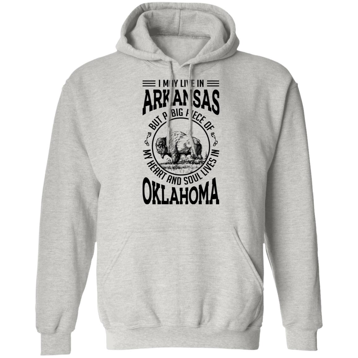 Live In Arkansas But A Big Piece Of My Heart And Soul Lives In Oklahoma T- Shirt - T-shirt Teezalo