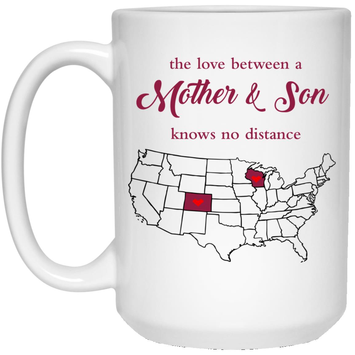 Colorado Wisconsin The Love Between Mother And Son Mug - Mug Teezalo