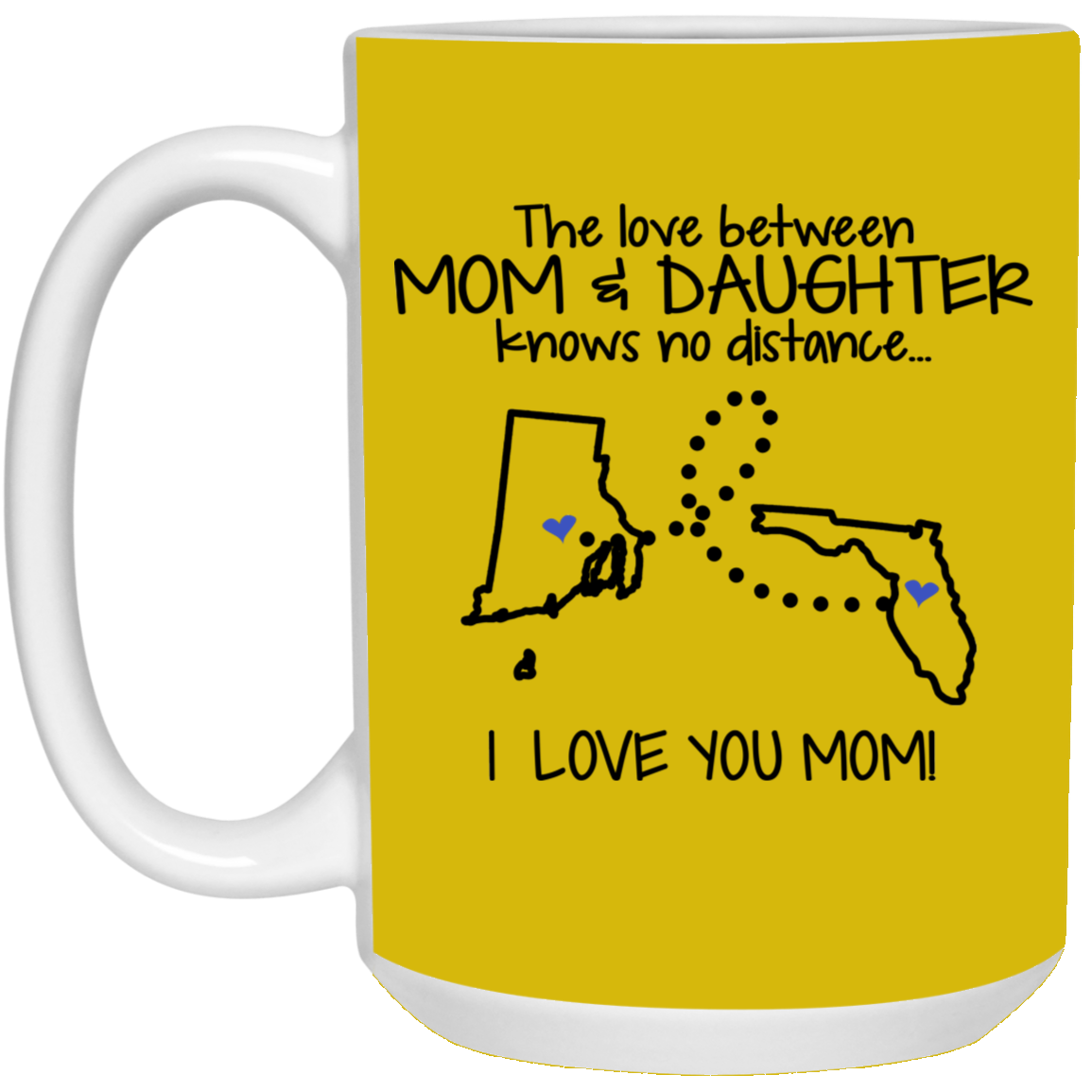 Florida Rhode Island The Love Between Mom And Daughter Mug - Mug Teezalo