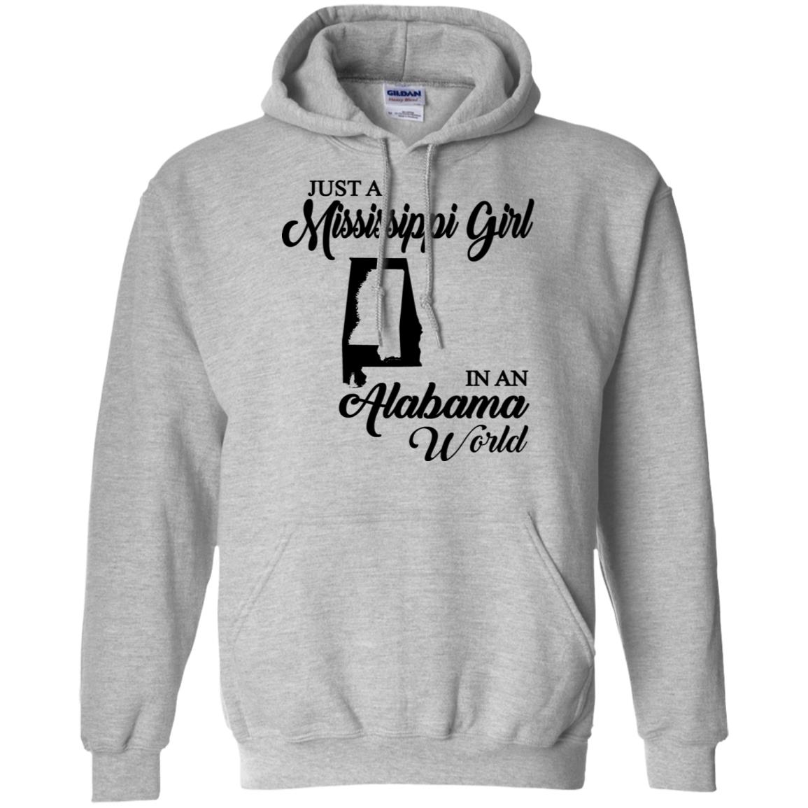 Just A Mississippi Girl In An Alabama World T-Shirt - T-shirt Teezalo
