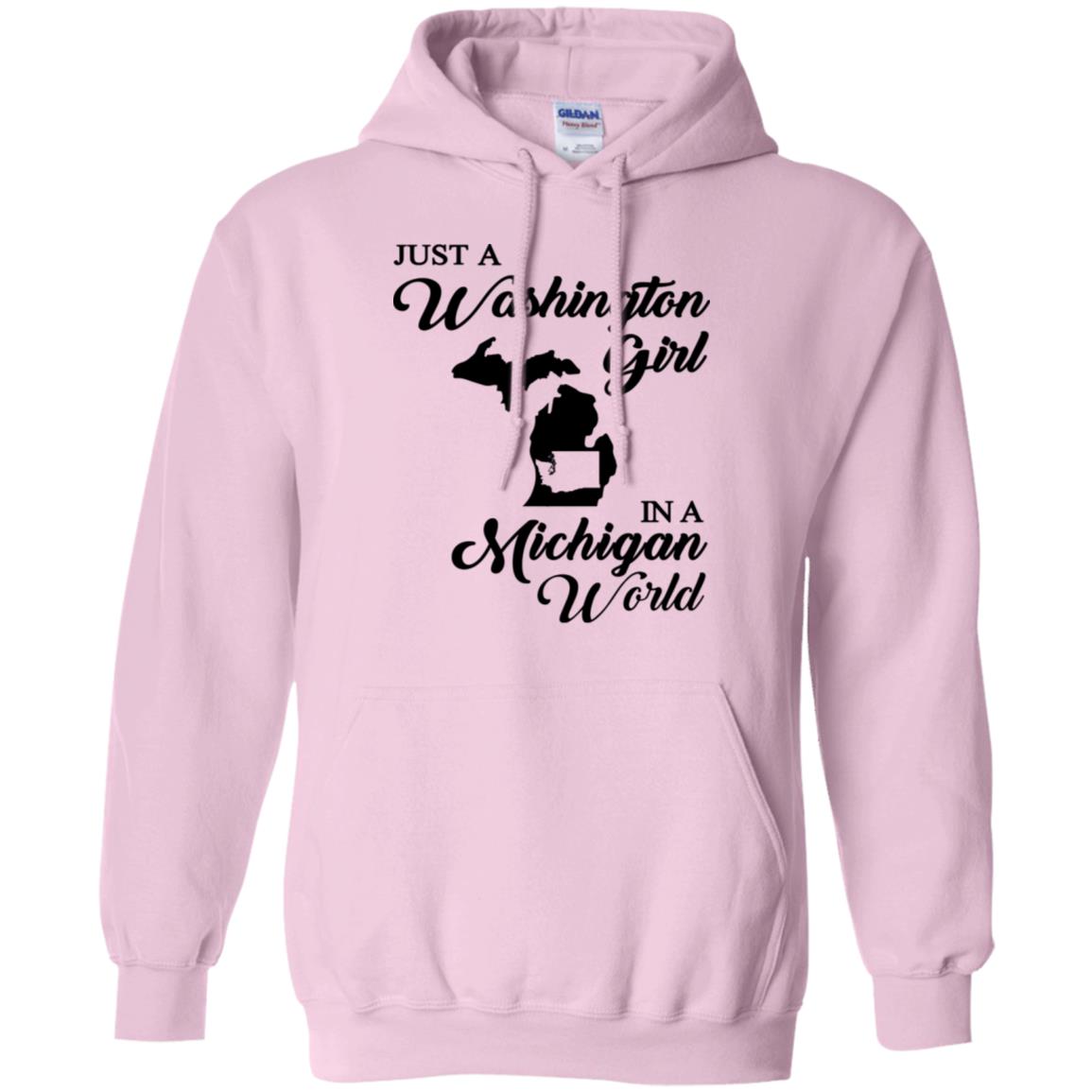 Just A Washington Girl In A Michigan World T Shirt - T-shirt Teezalo