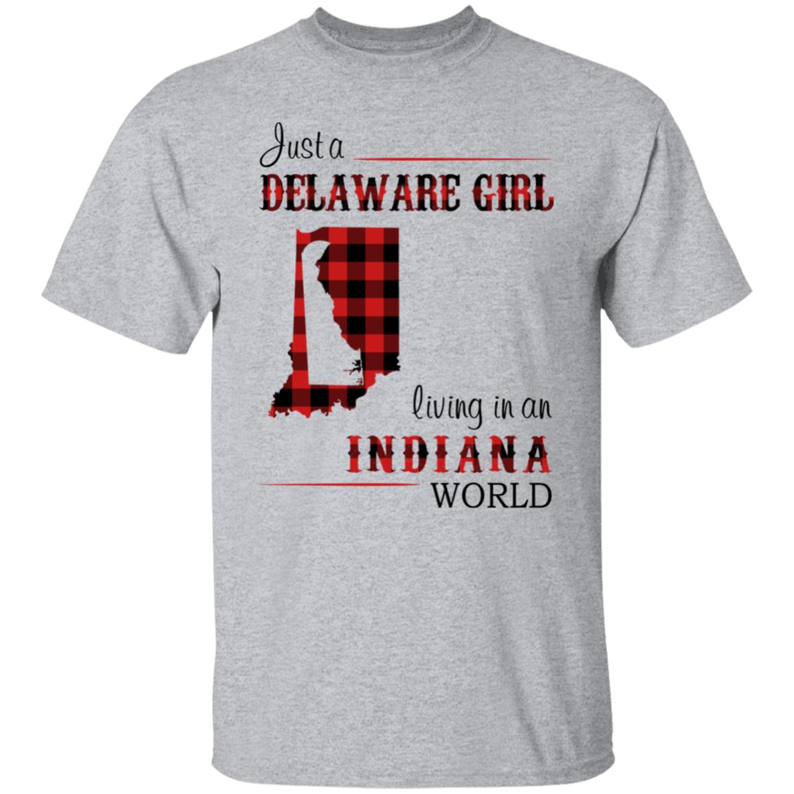 Just A Delaware Girl Living In An Indiana Girl T-shirt - T-shirt Born Live Plaid Red Teezalo