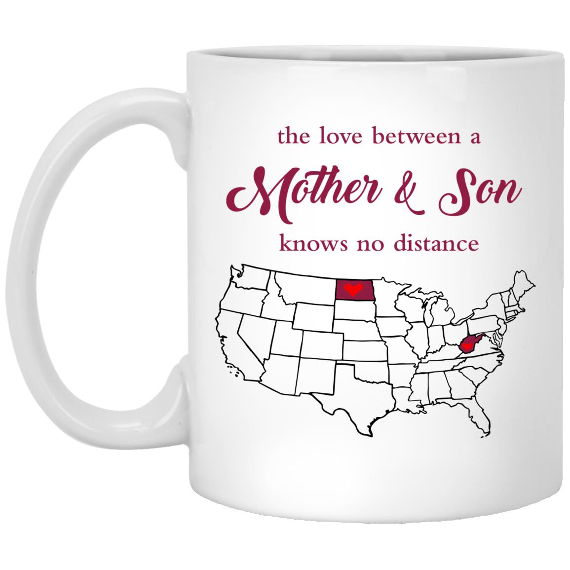 West Virginia North Dakota The Love Between Mother And Son Mug - Mug Teezalo