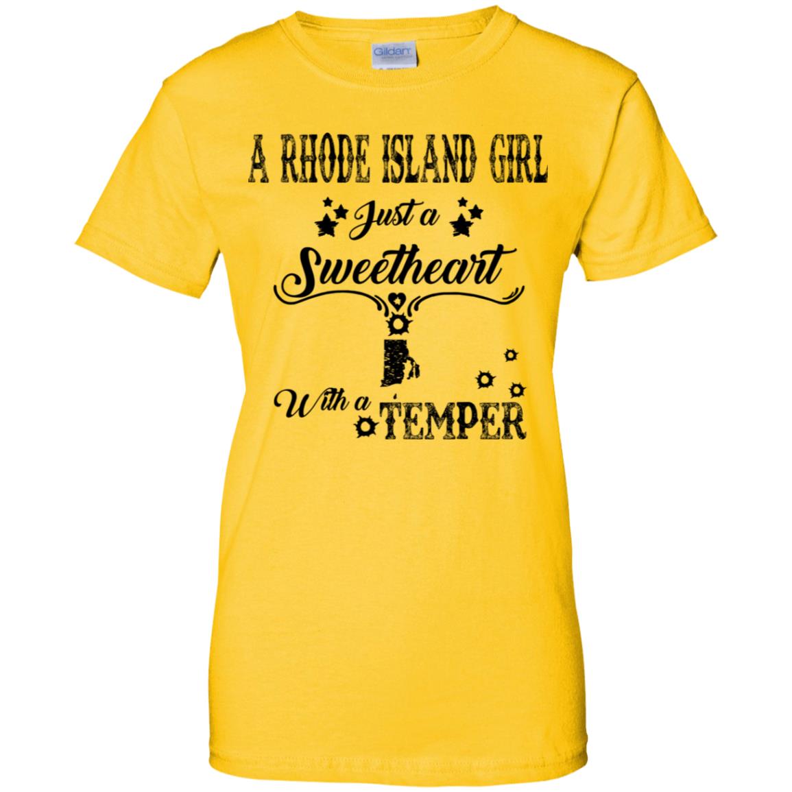 Rhode Island Girl Just A Sweetheart With A Temper T-shirt - T-shirt Teezalo
