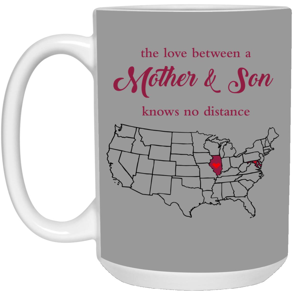 Illinois Maryland The Love Between Mother And Son Mug - Mug Teezalo