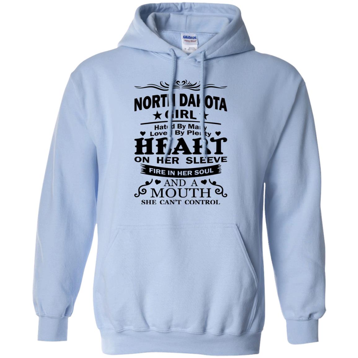 North Dakota Girl Hated By Many Loved By Plenty Hoodie - Hoodie Teezalo