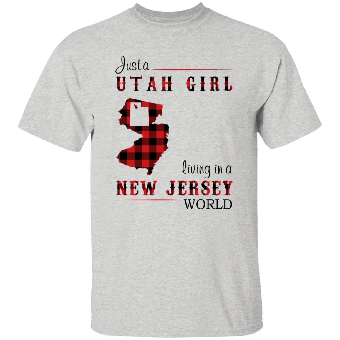 Just A Utah Girl Living In A New Jersey World T-shirt - T-shirt Born Live Plaid Red Teezalo