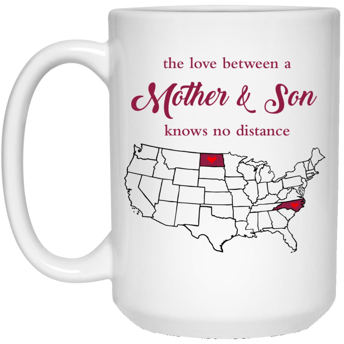 North Dakota North Carolina The Love Between Mother And Son Mug - Mug Teezalo