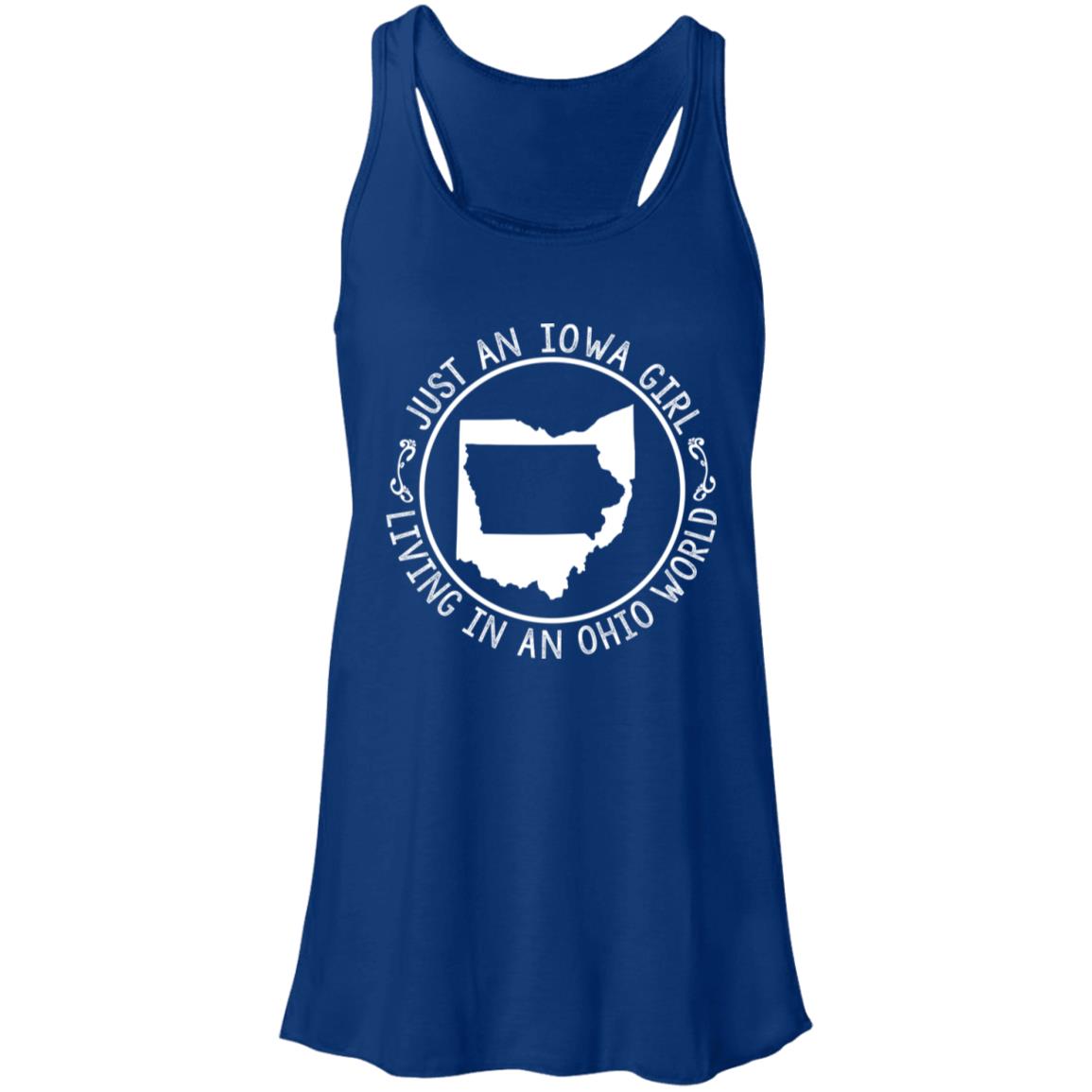 Just An Iowa Girl Living In An Ohio World T- Shirt - T-shirt Teezalo