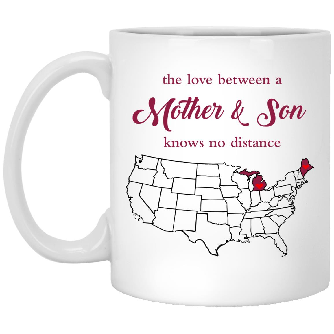 Michigan Maine The Love Between Mother And Son Mug - Mug Teezalo