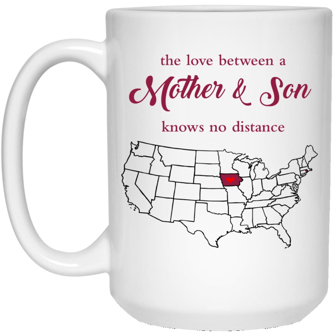Rhode Island Iowa The Love Between Mother And Son Mug - Mug Teezalo