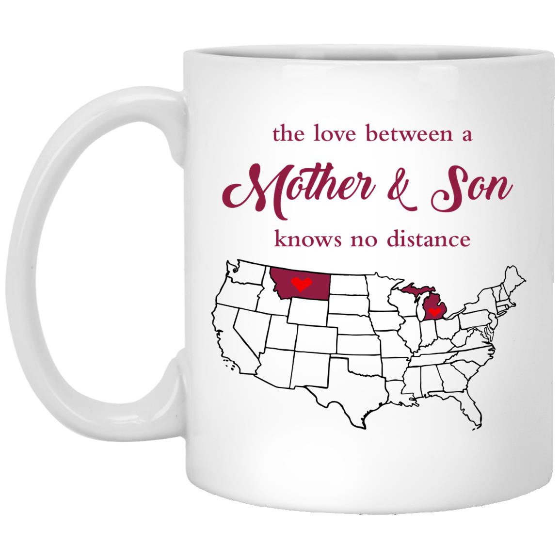 Michigan Montana The Love Between Mother And Son Mug - Mug Teezalo