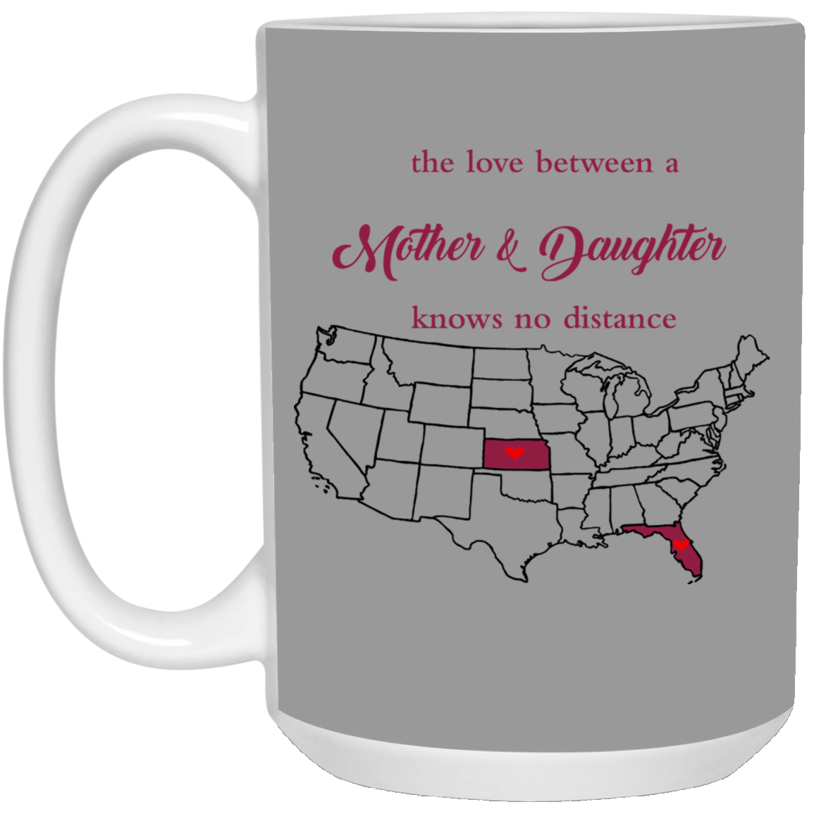 Kansas Florida Love Between Mother And Daughter Mug - Mug Teezalo