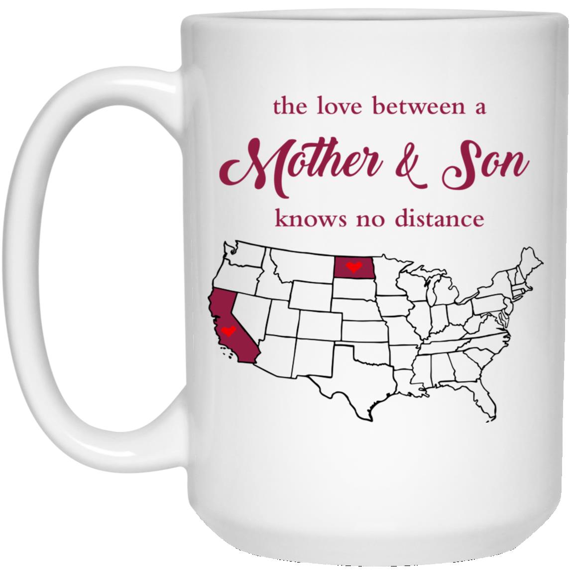 North Dakota California The Love Between Mother And Son Mug - Mug Teezalo