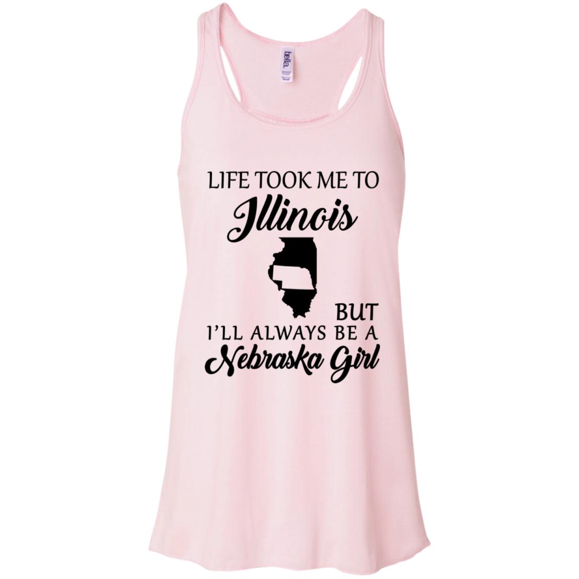 Nebraska Girl Life Took Me To Illinois T-Shirt - T-shirt Teezalo