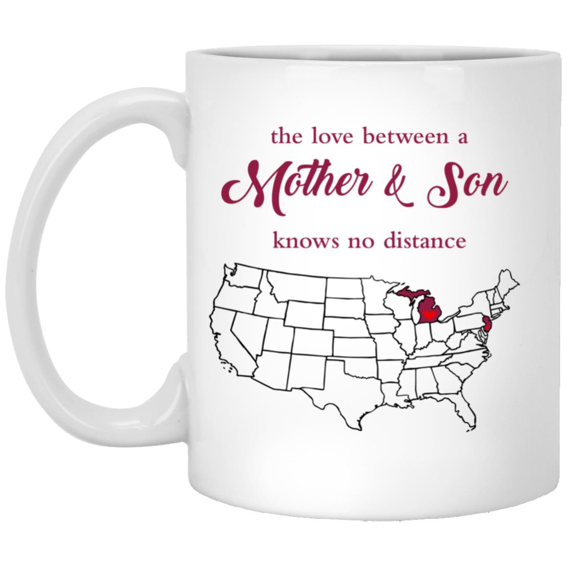 New Jersey Michigan The Love Between Mother And Son Mug - Mug Teezalo