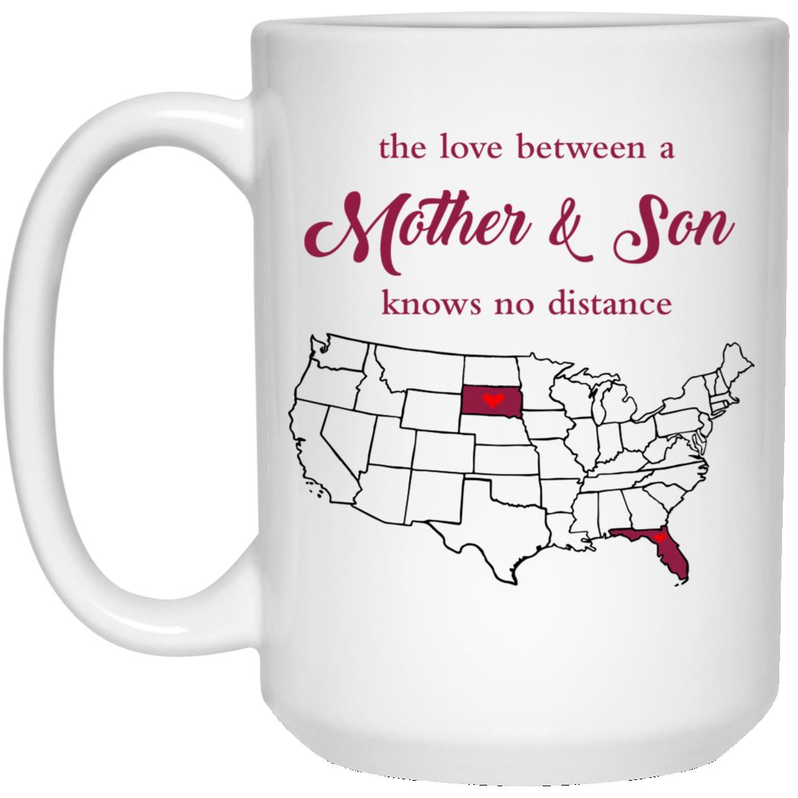 Florida South Dakota The Love Between Mother And Son Mug - Mug Teezalo
