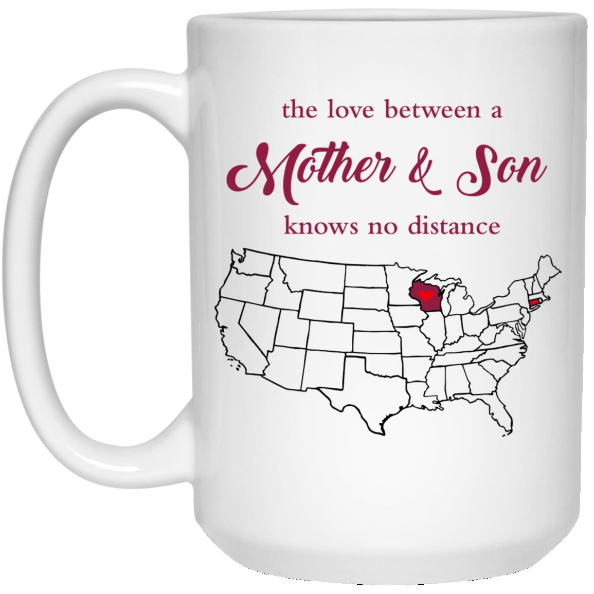 Wisconsin Connecticut The Love Between Mother And Son Mug - Mug Teezalo