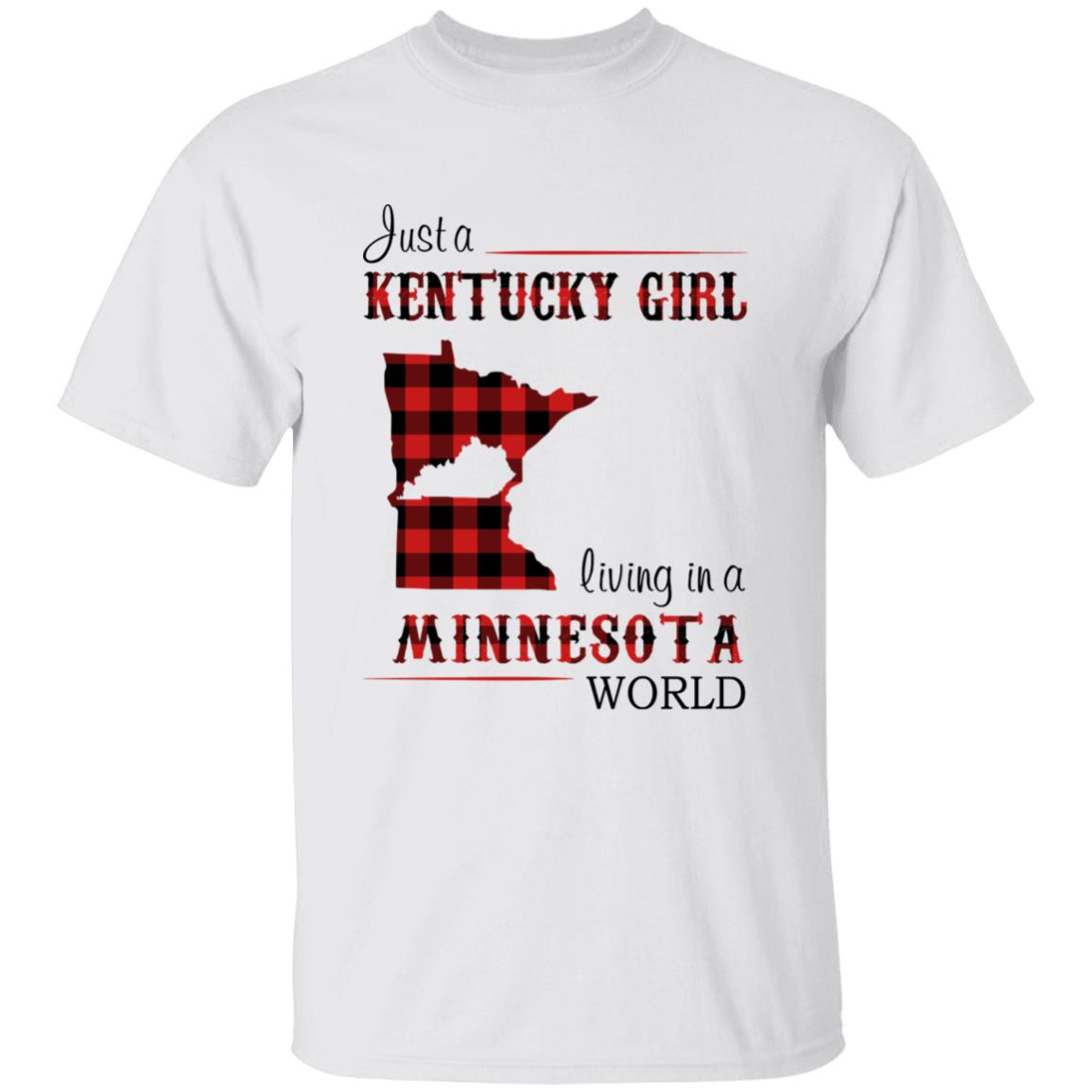 Just A Kentucky Girl Living In A Minnesota World T-shirt - T-shirt Born Live Plaid Red Teezalo