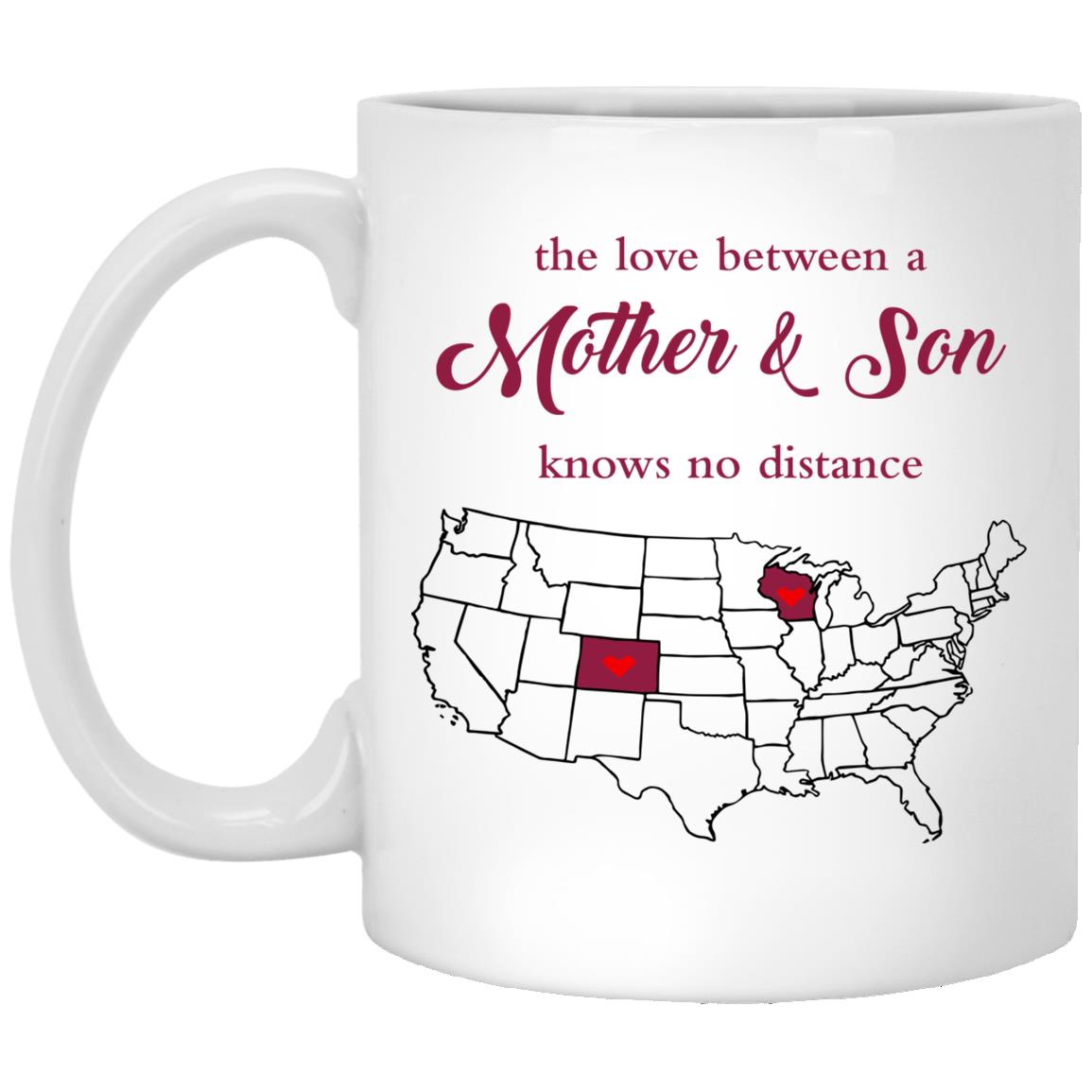 Colorado Wisconsin The Love Between Mother And Son Mug - Mug Teezalo
