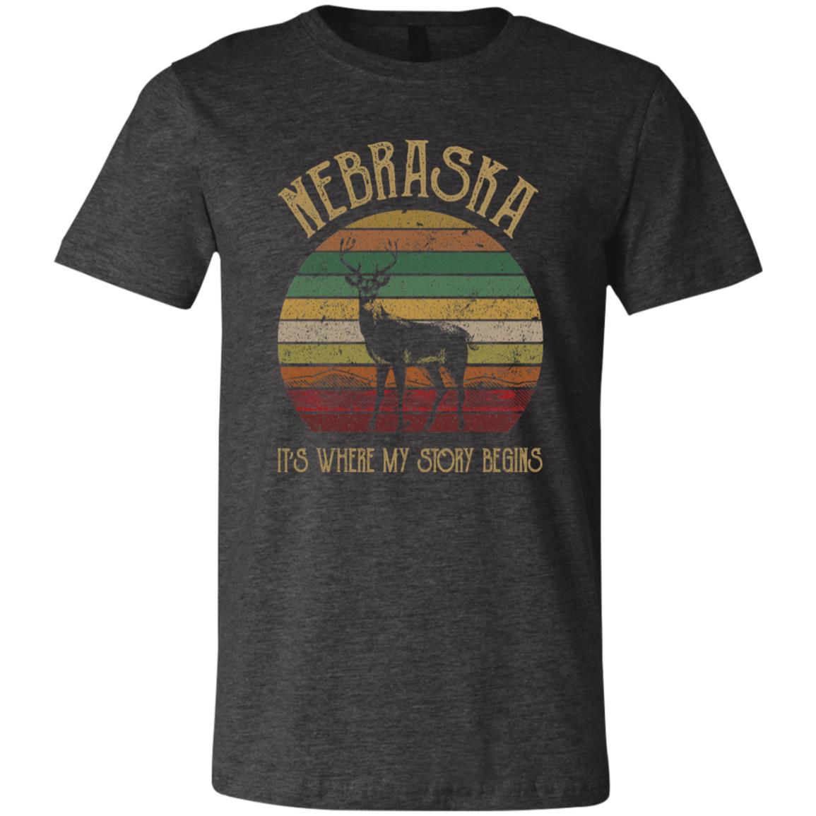 Nebraska Where My Story Begins T-Shirt - T-shirt Teezalo