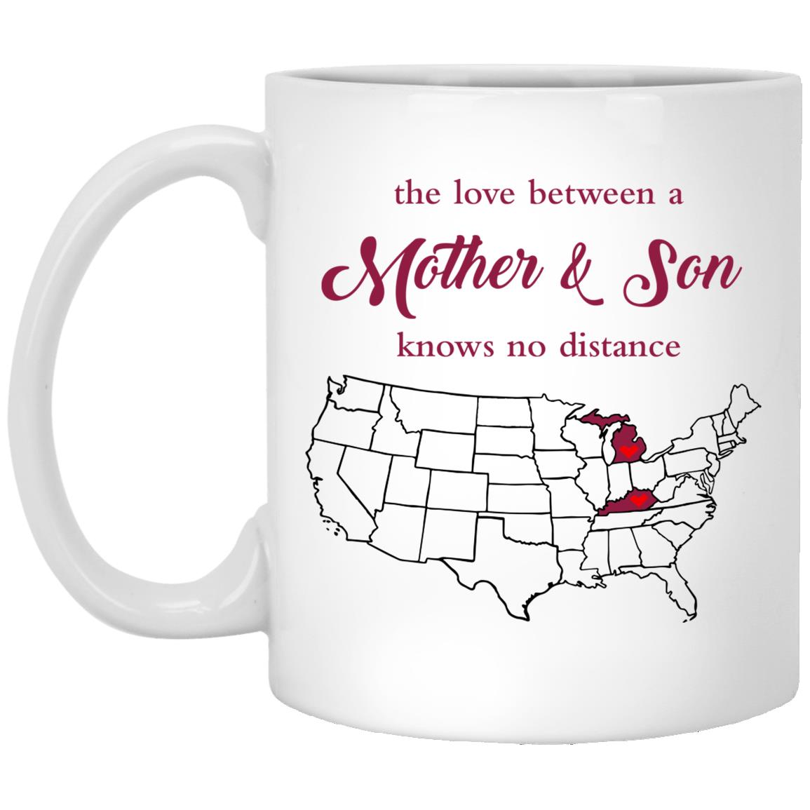 Michigan Kentucky The Love Between Mother And Son Mug - Mug Teezalo