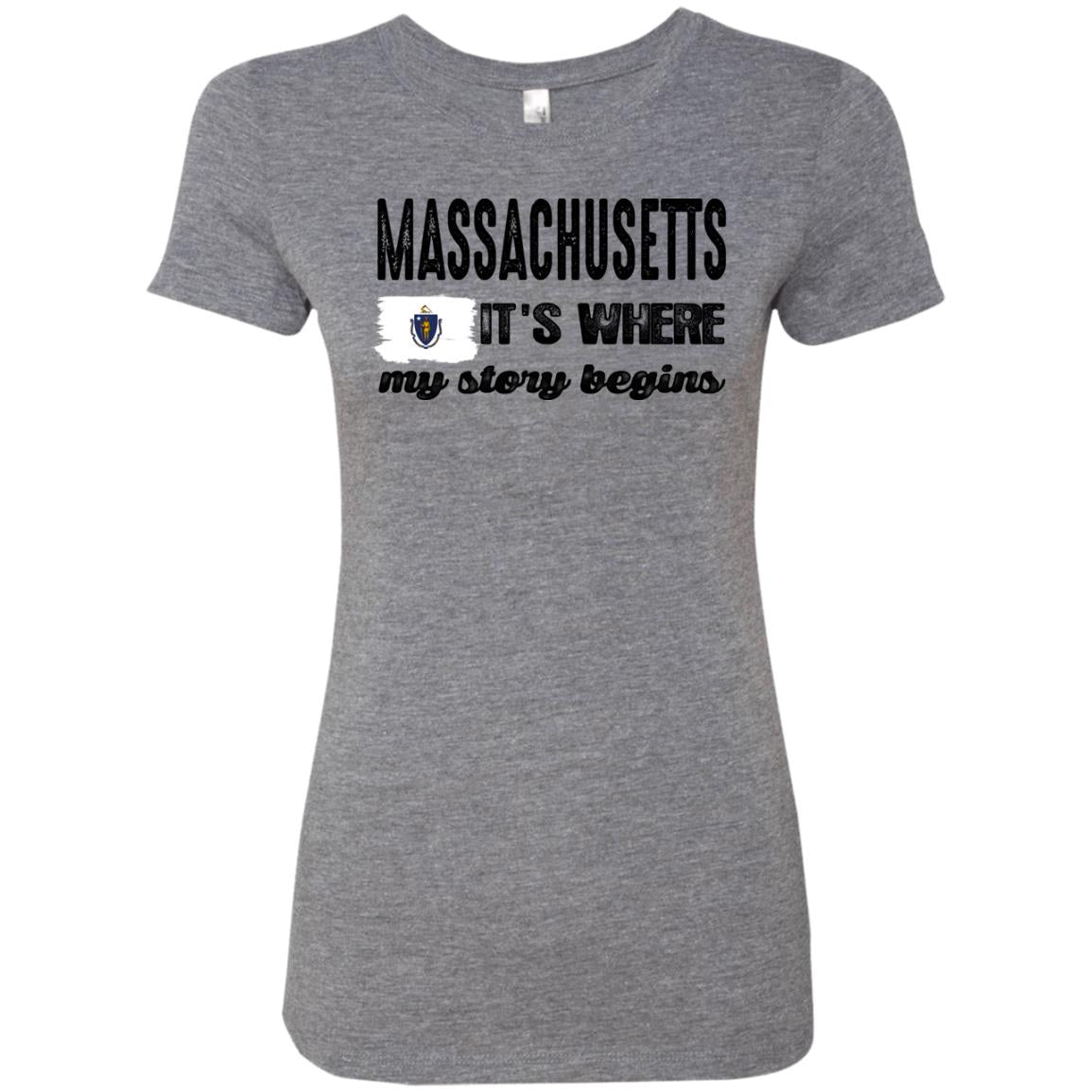 Massachusetts Where My Story Begins T-shirt - T-shirt Teezalo