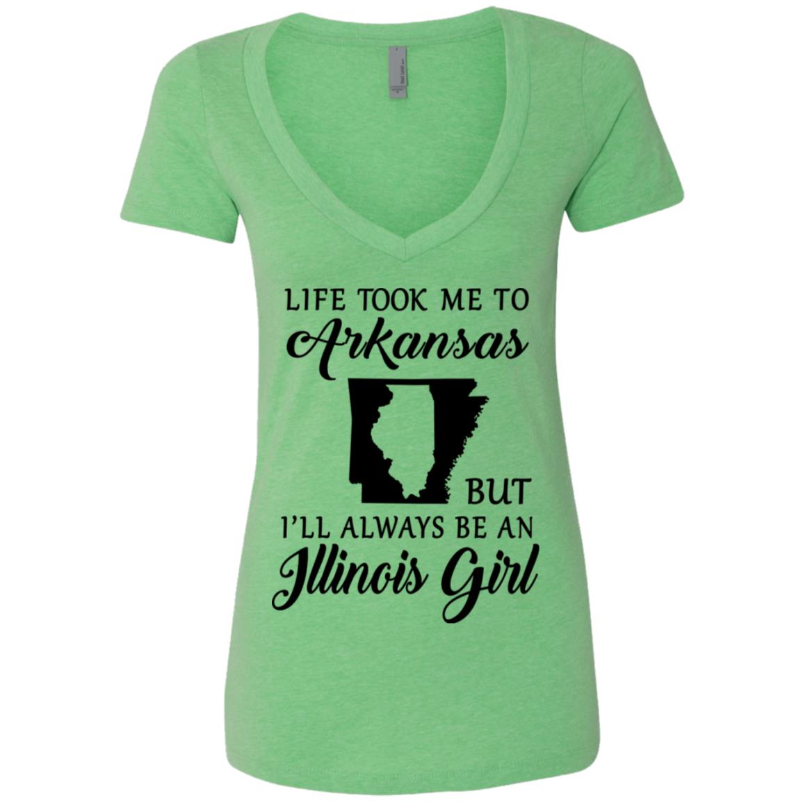 Life Took Me To Arkansas Always Be An Illinois Girl T-shirt - T-shirt Teezalo