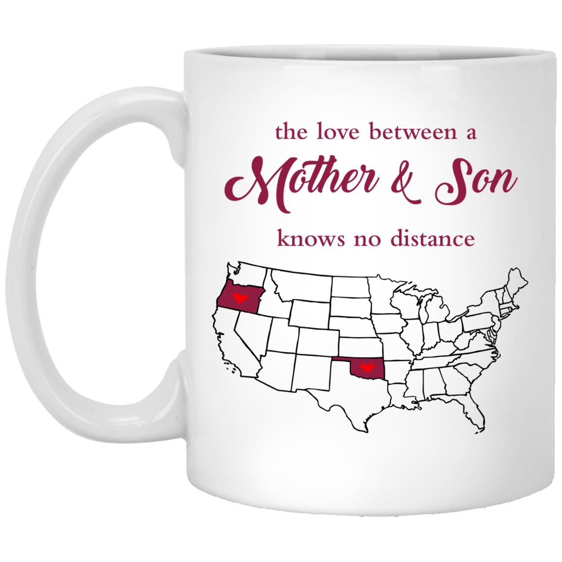 Oklahoma Oregon The Love Between Mother And Son Mug - Mug Teezalo