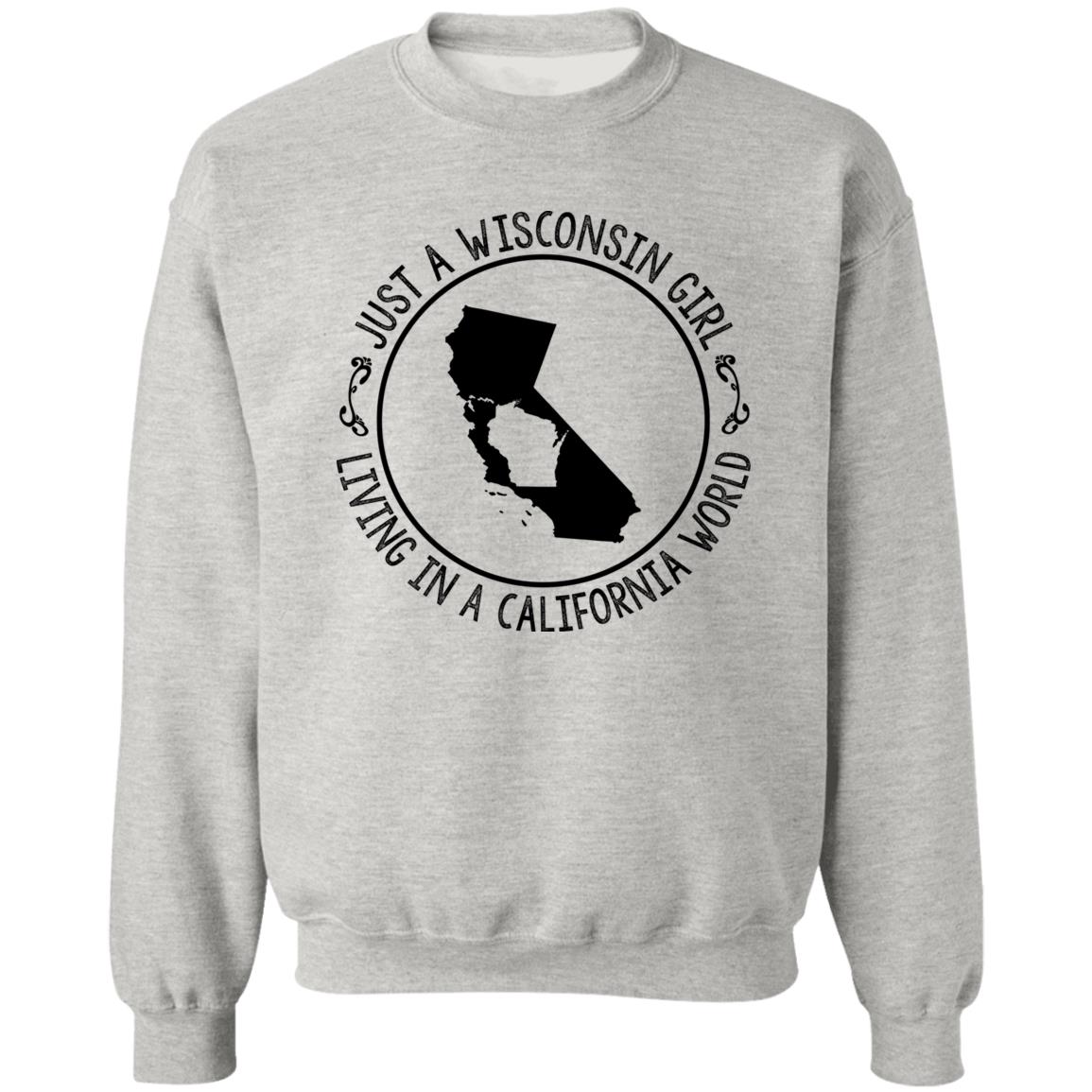 Wisconsin Girl Living In California World Hoodie - Hoodie Teezalo