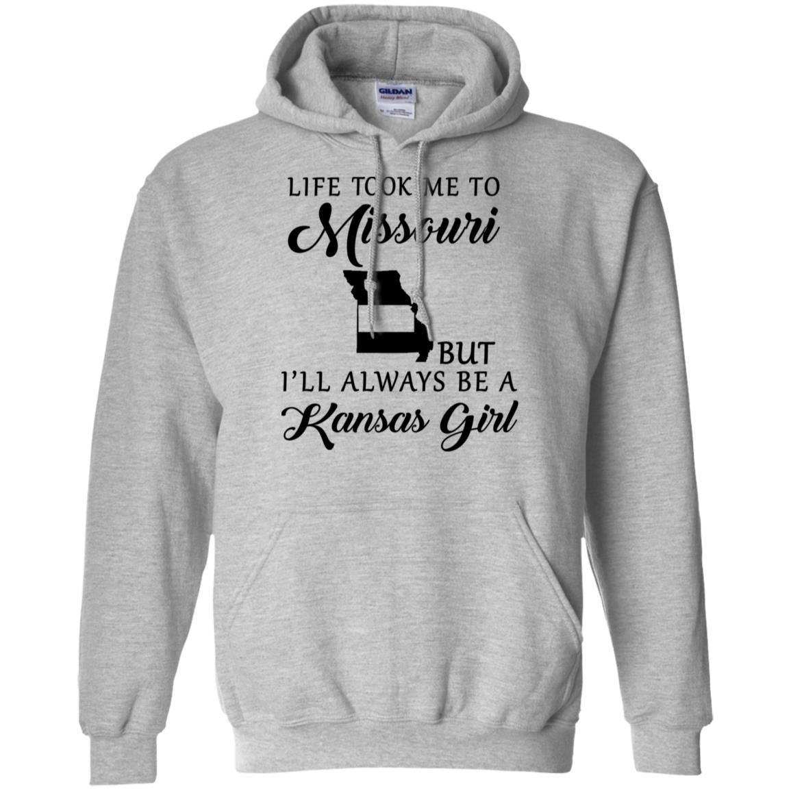 Life Took Me To Missouri Always Be A Kansas Girl V Neck T Shirt - T-shirt Teezalo