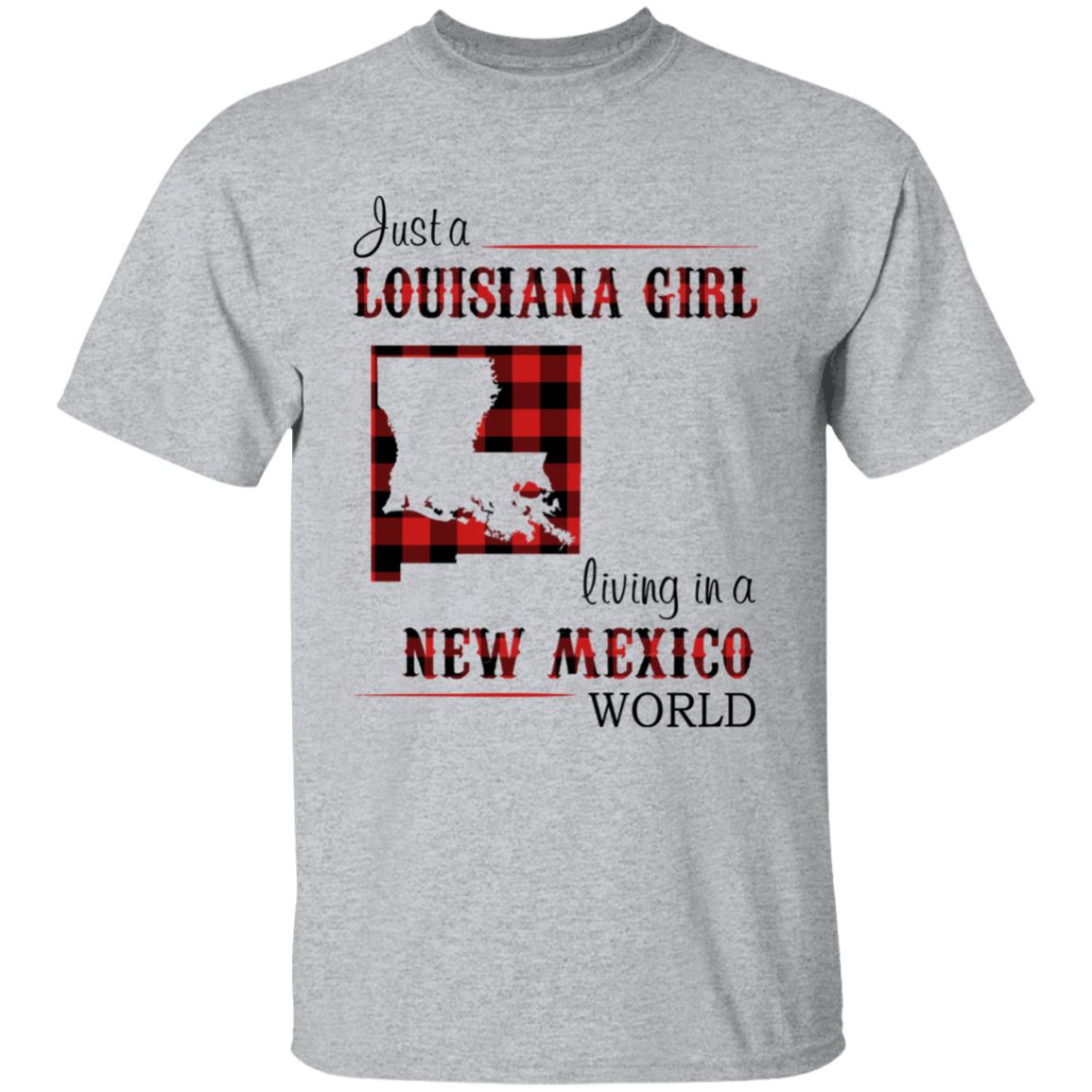 Just A Louisiana Girl Living In A New Mexico World T-shirt - T-shirt Born Live Plaid Red Teezalo