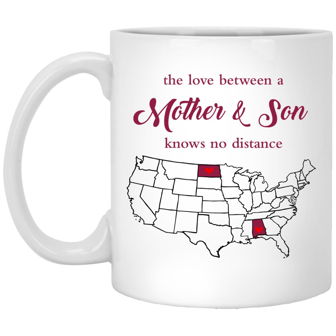 North Dakota Alabama The Love Between Mother And Son Mug - Mug Teezalo