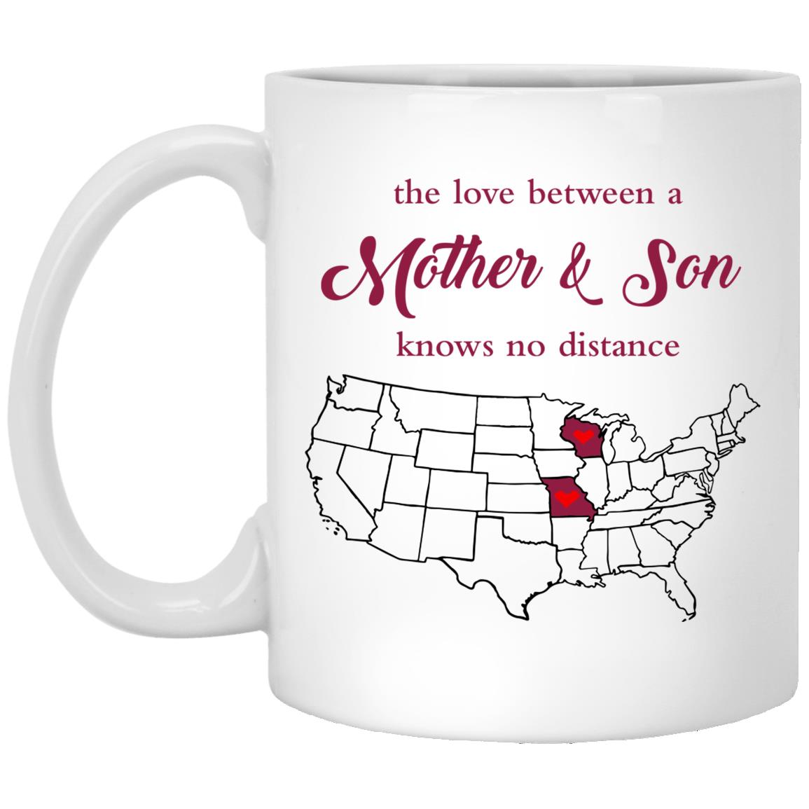 Wisconsin Missouri The Love Between Mother And Son Mug - Mug Teezalo