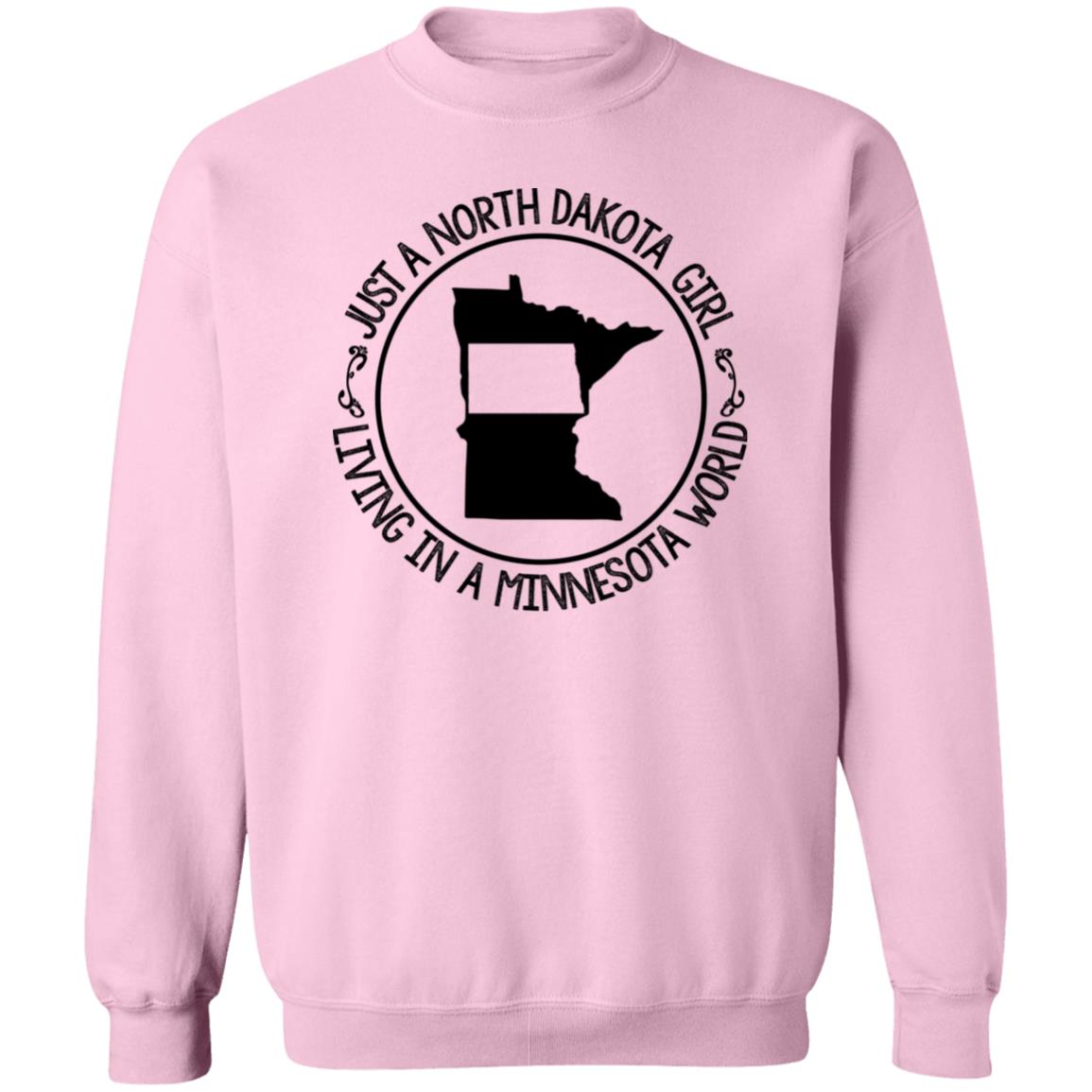 North Dakota Girl Living In Minnesota World T Shirt - T-shirt Teezalo