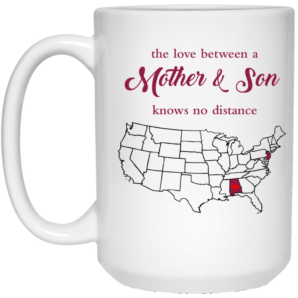 New Jersey Alabama The Love Between Mother And Son Mug - Mug Teezalo