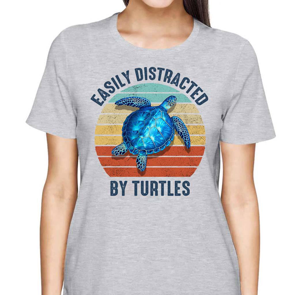 Easily Distracted By Turtle Personalized T-shirt